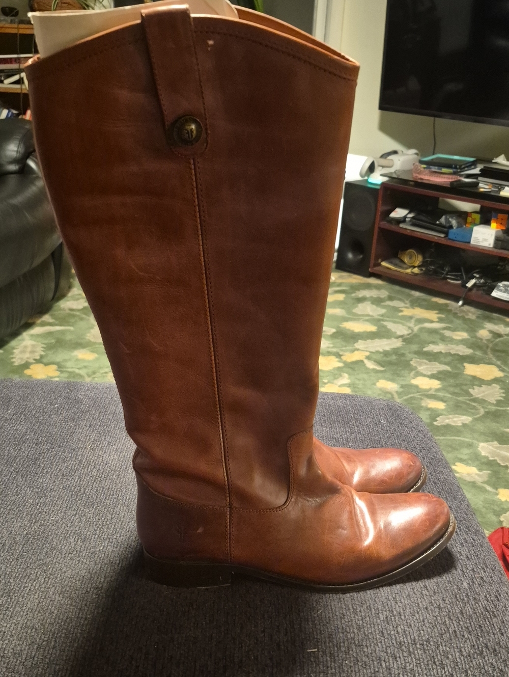 Frye Women's Over-the-Knee Leather Boots - Cognac Brown